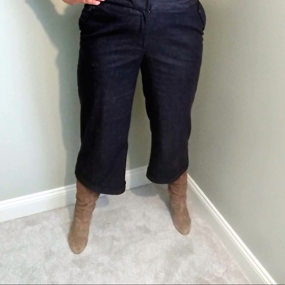 Worthington Curvy Fit Denim Culottes Gauchos - Picture 3 of 8